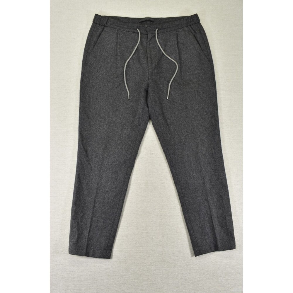 Suitsupply Vitale Barberis Canonico Wool Flannel Trousers Pants 34x26 Charcoal